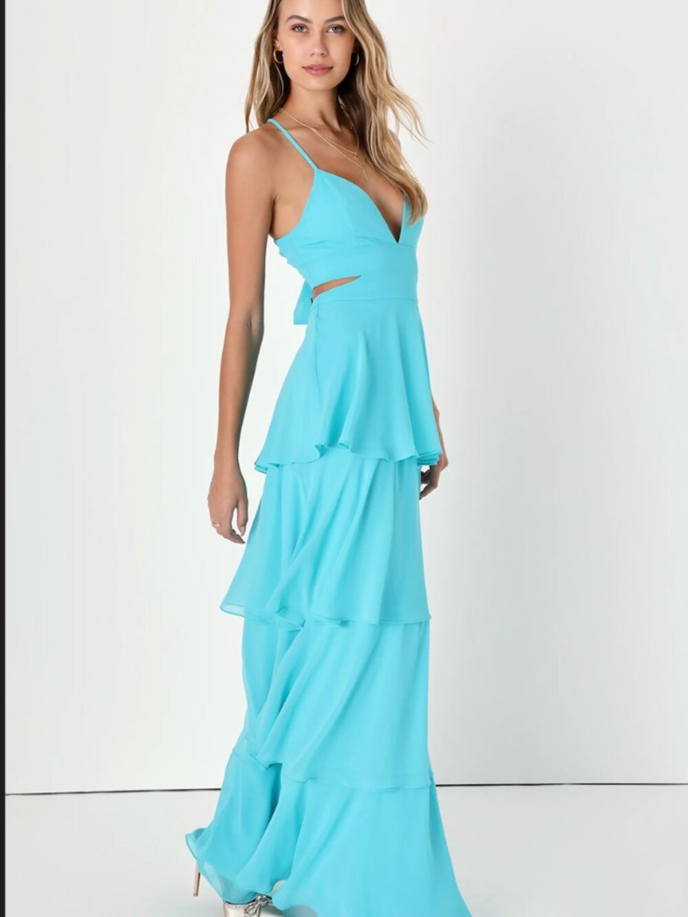 STUNNING Tie-back Tiered Maxi Dress - Size XS
